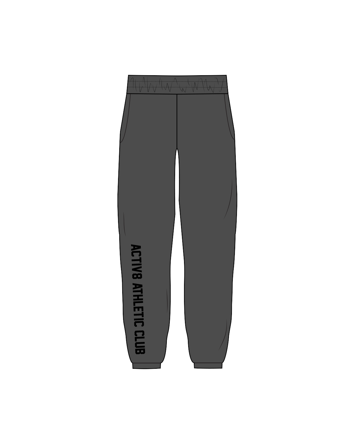 The Classic Sweatpants - Washed Black - Activ8 - Right Leg - Black